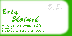 bela skolnik business card